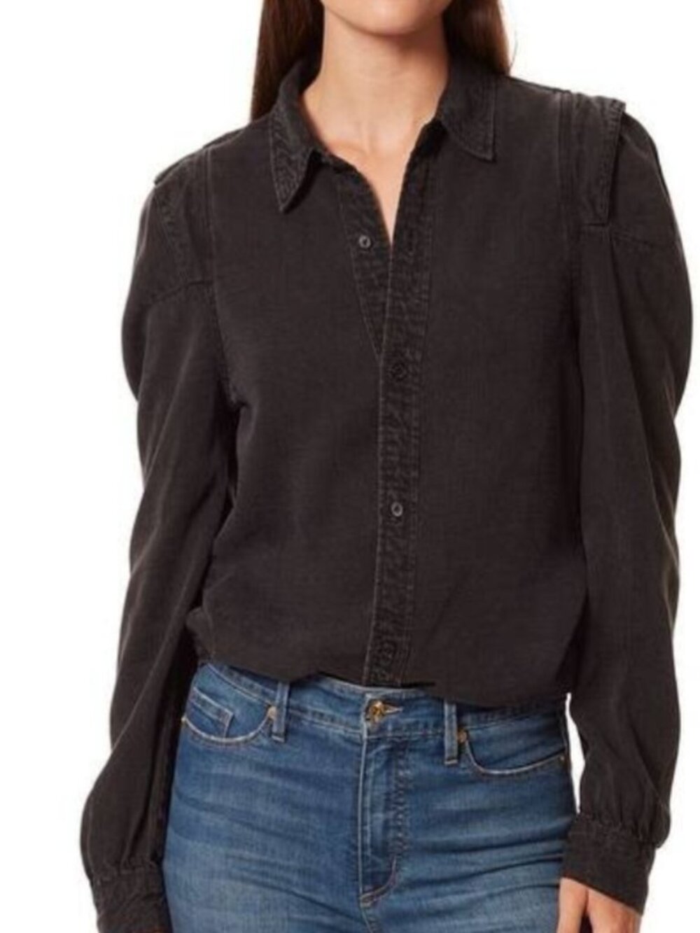 NWT Anne Klein black denim shirt XL